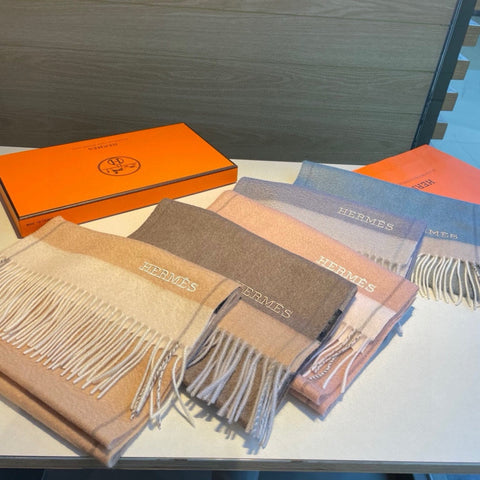 SCARF 180 CM IN CAMEL BEIGE MIX WHITE CASHMERE 366048