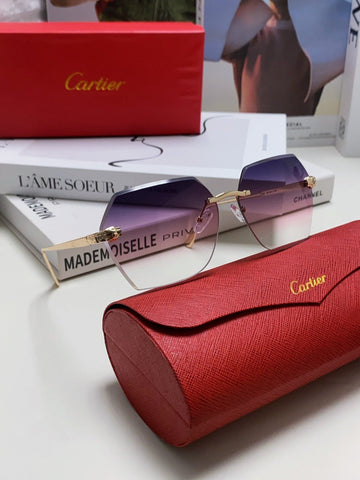 PANTHÈRE RIMLESS GEOMETRIC FRAME SUNGLASSES 562061 IN METAL