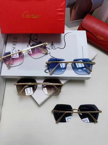 PANTHÈRE RIMLESS GEOMETRIC FRAME SUNGLASSES 562061 IN METAL