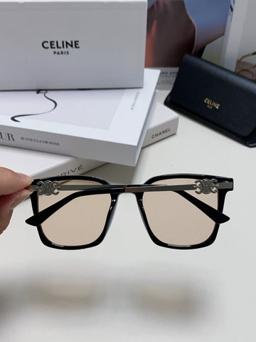 TRIOMPHE SUNGLASS 497818 IN SILVER METAL LIGHT BROWN LENSES