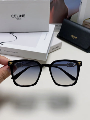 TRIOMPHE SUNGLASS 497819 IN GOLD METAL BLACK SMOKE LENSES