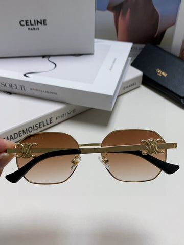 TRIOMPHE SUNGLASS 497822 IN GOLD METAL BROWN SMOKE LENSES