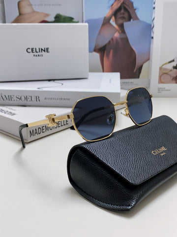 TRIOMPHE SUNGLASS 497823 IN GOLD METAL BLACK LENSES
