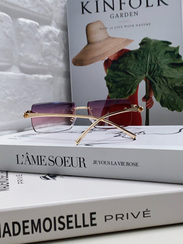 PANTHÈRE RIMLESS RECTANGULAR FRAME SUNGLASSES 543543 IN METAL