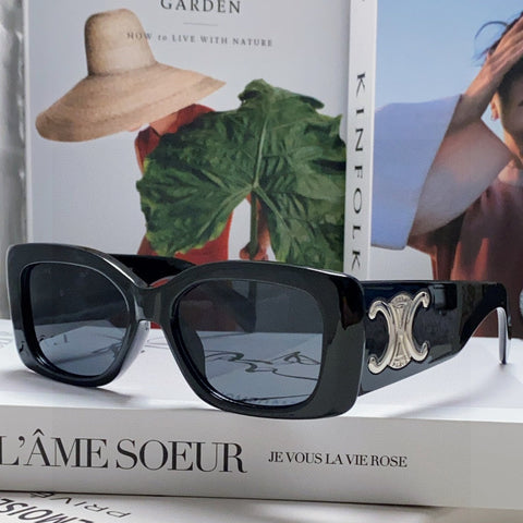 TRIOMPHE SUNGLASSES 548601 IN BLACK ACETATE SILVER LOGO