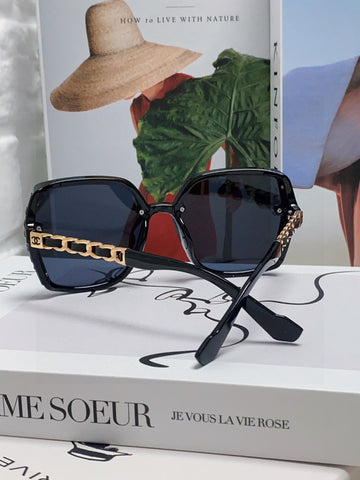 SQUARE SUNGLASSES 632876 IN BLACK ACETATE
