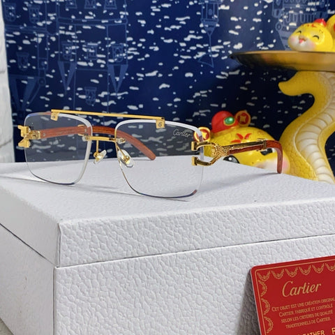 C DE SQUARE FRAME SUNGLASSES 522656 IN METAL AND WOODEN