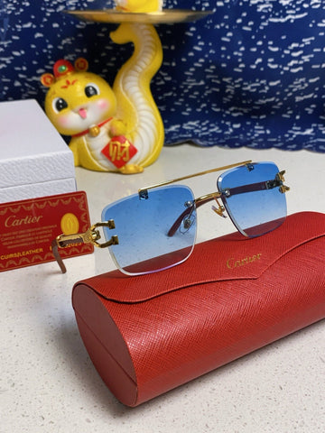 C DE SQUARE FRAME SUNGLASSES 522656 IN METAL AND WOODEN