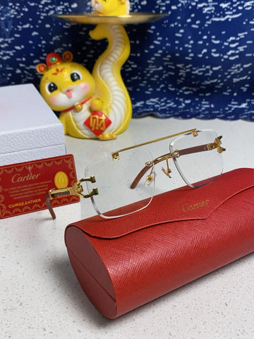 C DE SQUARE FRAME SUNGLASSES 522656 IN METAL AND WOODEN