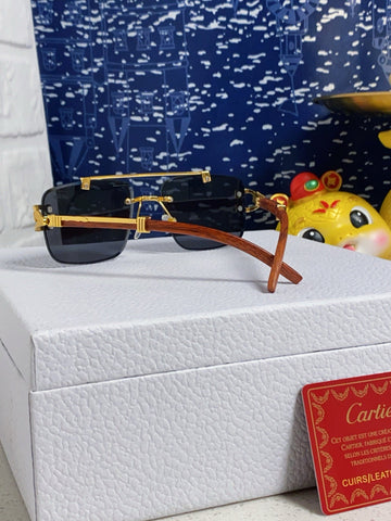 C DE SQUARE FRAME SUNGLASSES 522656 IN METAL AND WOODEN