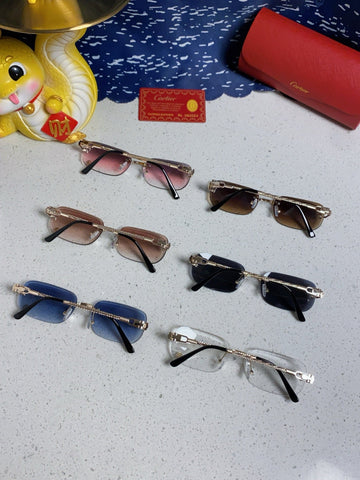 SIGNATURE C DE RECTANGULAR FRAME SUNGLASSES 533233 IN METAL