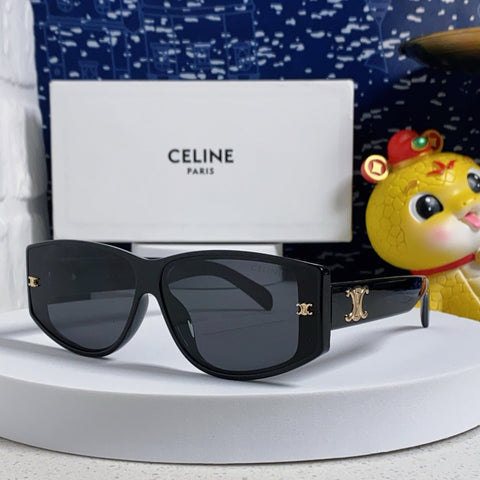 TRIOMPHE SUNGLASS 533220 IN BLACK ACETATE GOLD LOGO