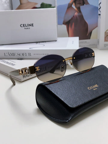 TRIOMPHE SUNGLASSES 573246 IN TAUPE BROWN METAL GRADIENT SMOKE LENSES