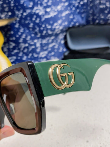 SQUARE FRAME SUNGLASSES 573303 IN ACETATE EMBOSSED LOGO