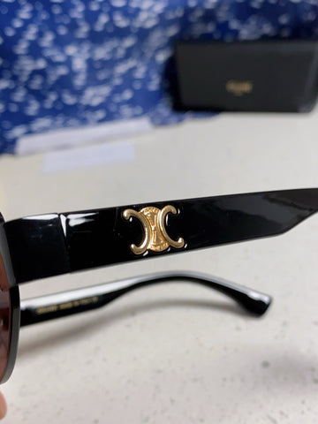 TRIOMPHE SUNGLASS 538534 IN BLACK ACETATE