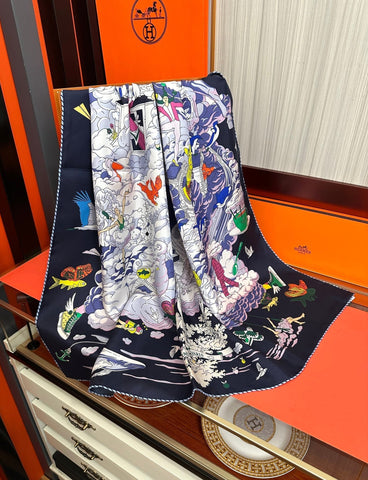 HERMES 25S SCARF 90 IN SILK 724701