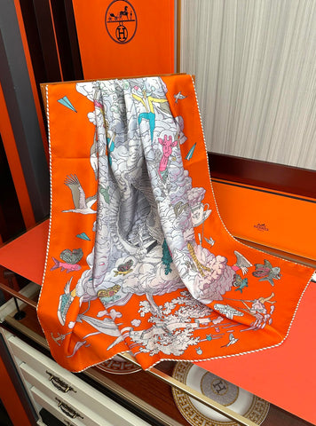HERMES 25S SCARF 90 IN SILK 724702