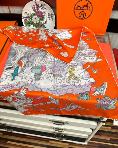 HERMES 25S SCARF 90 IN SILK 724702