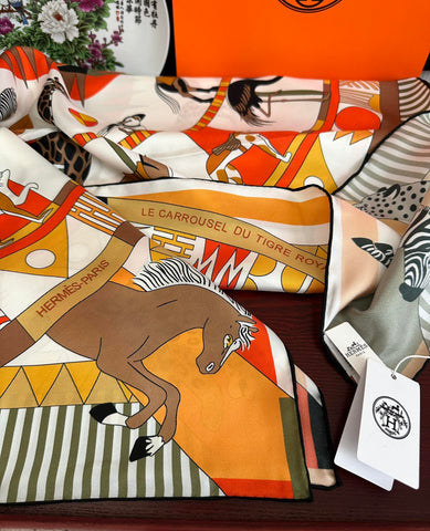 HERMES 25S SCARF 90 IN SILK 006