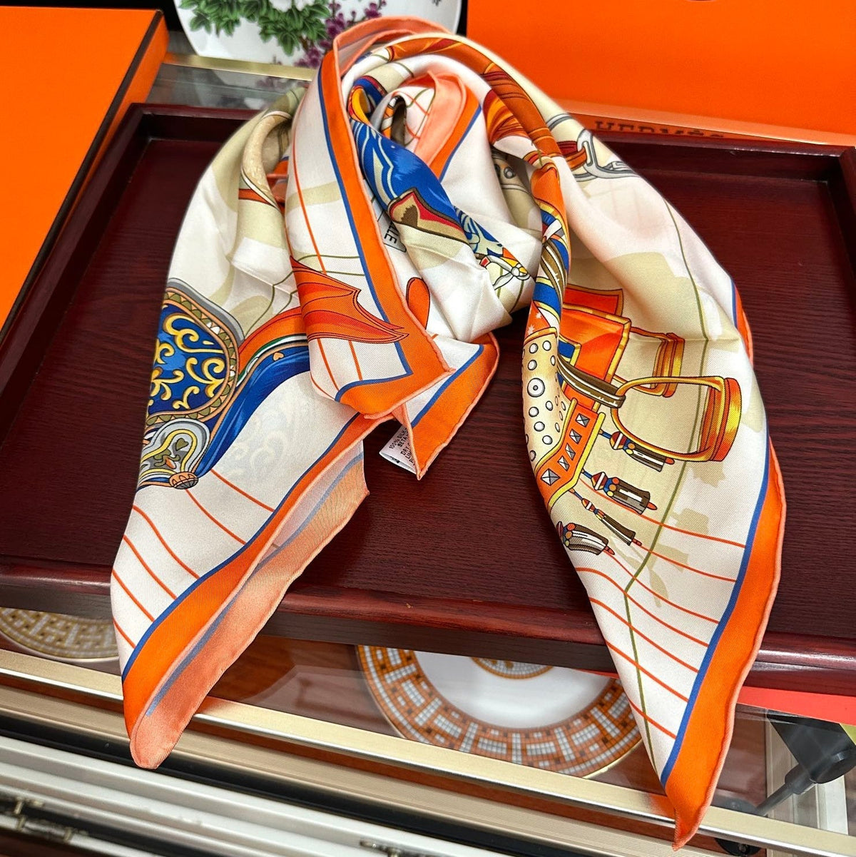 HERMES 25S SCARF 90 IN SILK 002