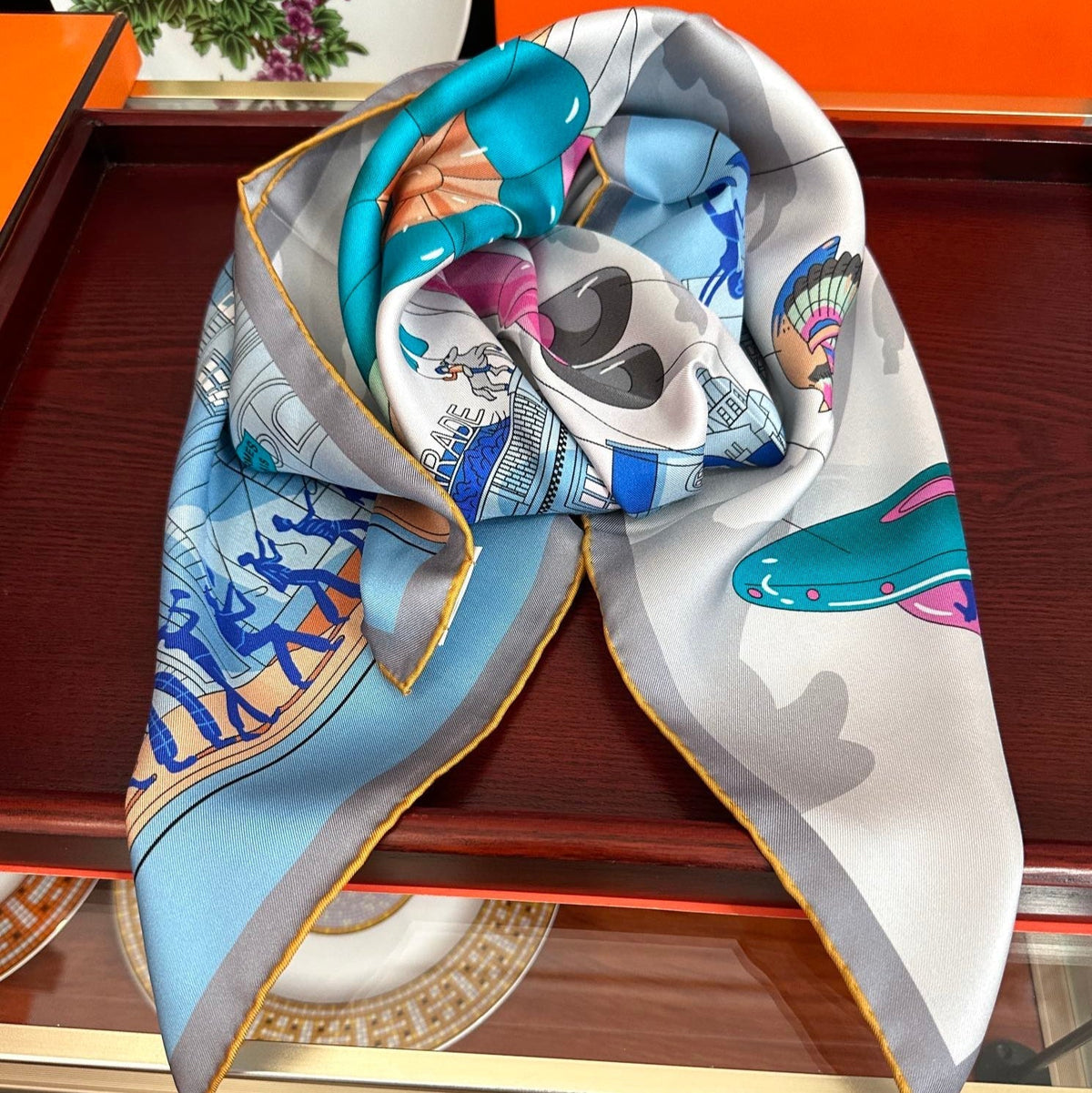 HERMES 25S SCARF 90 IN SILK 730547