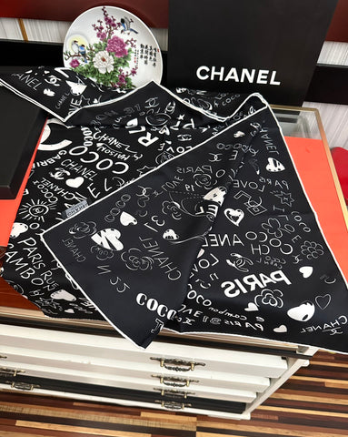 CHANEL 25S SCARF 90 IN SILK 738419