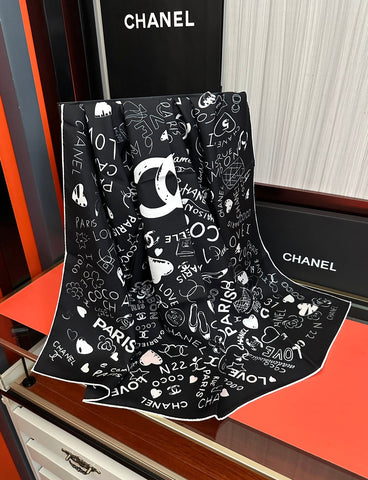 CHANEL 25S SCARF 90 IN SILK 738419
