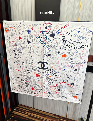 CHANEL 25S SCARF 90 IN SILK 738420