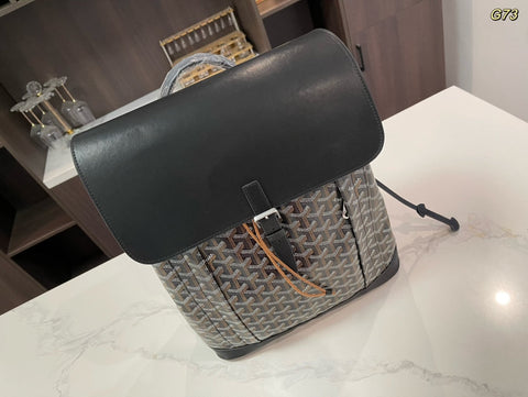 ALPIN BACKPACK 37 IN BLACK LAMBSKIN AND GOYARDINE CANVAS