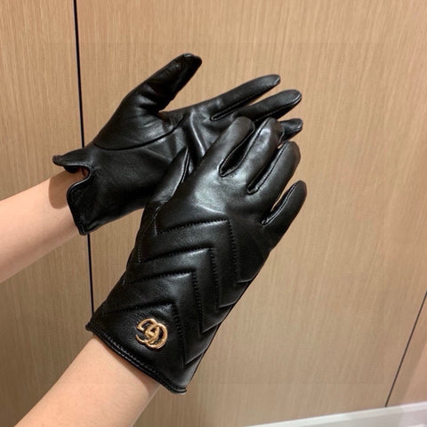 TOUCHSCREEN GLOVES IN BLACK LAMBSKIN AND FABRIC LINING 463861