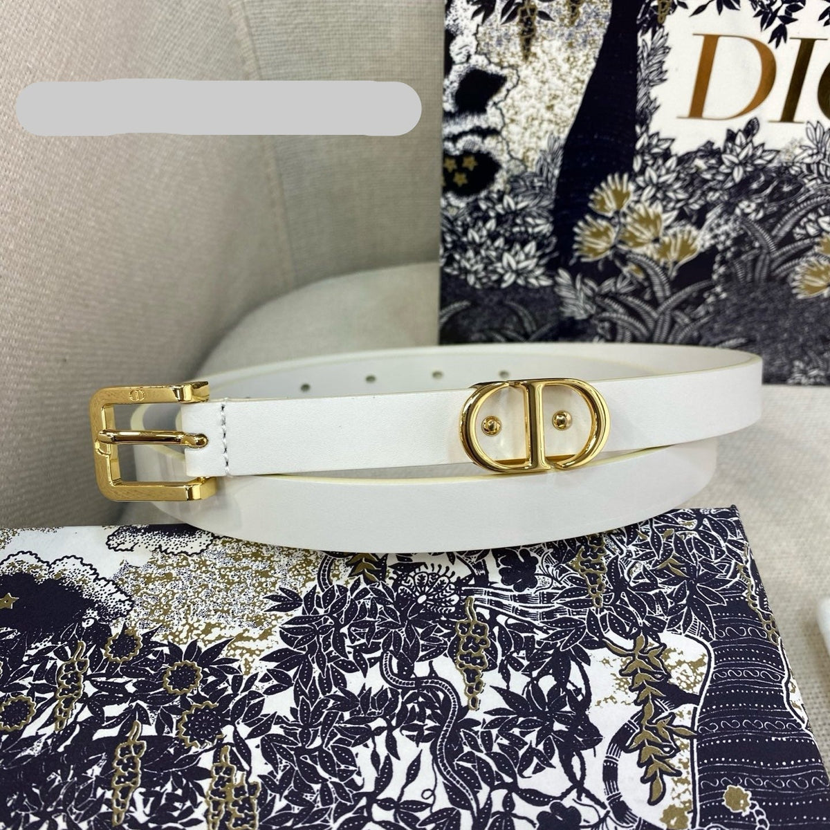 DIOR 25S BELT 15 MM IN WHITE CALFSKIN 559725
