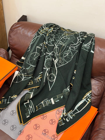HERMES 25S SCARF 140 IN CASHMERE SILK 727320