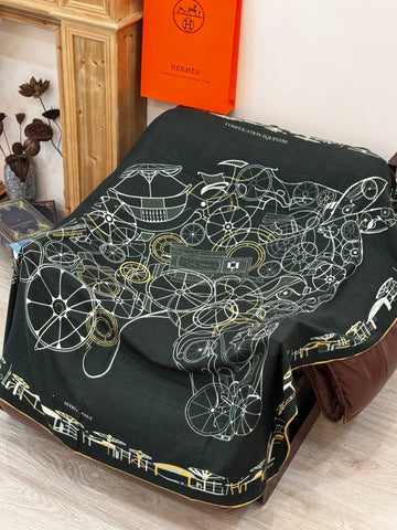 HERMES 25S SCARF 140 IN CASHMERE SILK 727320