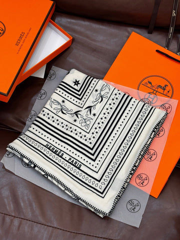 HERMES 25S SCARF 140 IN CASHMERE SILK 727316