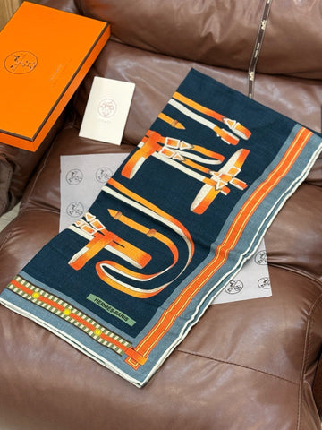 HERMES 25S SCARF 140 IN CASHMERE SILK 727300