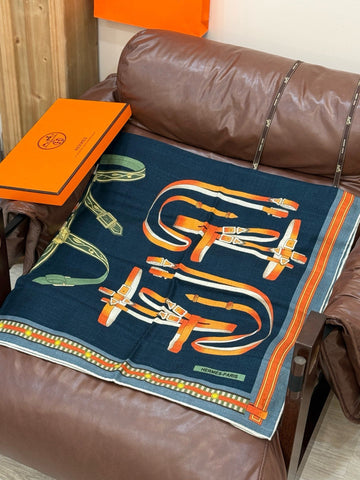 HERMES 25S SCARF 140 IN CASHMERE SILK 727300