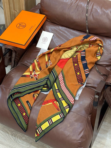 HERMES 25S SCARF 140 IN CASHMERE SILK 727301