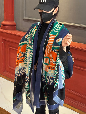 HERMES 25S SCARF 200 IN CASHMERE SILK 730597