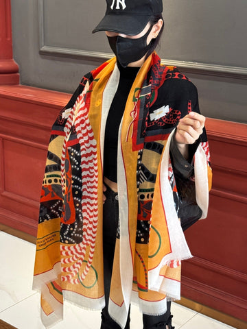 HERMES 25S SCARF 200 IN CASHMERE SILK 730598