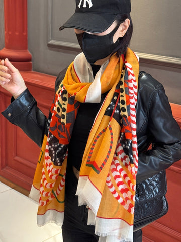 HERMES 25S SCARF 200 IN CASHMERE SILK 730598