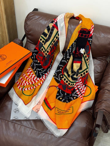 HERMES 25S SCARF 200 IN CASHMERE SILK 730598