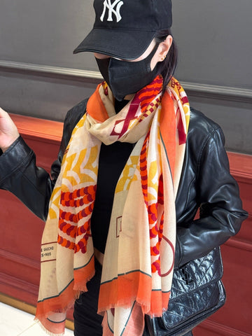 HERMES 25S SCARF 200 IN CASHMERE SILK 730599