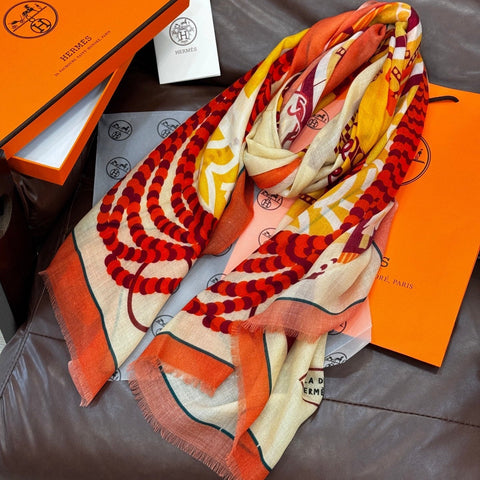 HERMES 25S SCARF 200 IN CASHMERE SILK 730599