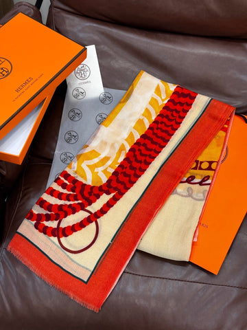 HERMES 25S SCARF 200 IN CASHMERE SILK 730599
