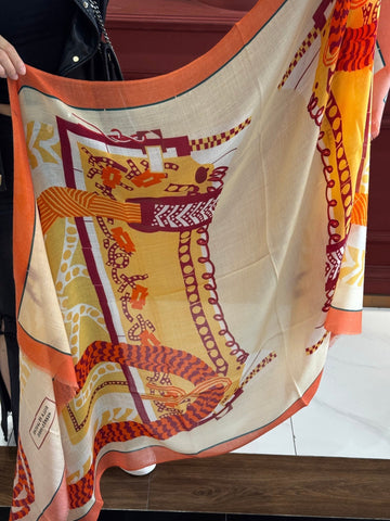 HERMES 25S SCARF 200 IN CASHMERE SILK 730599