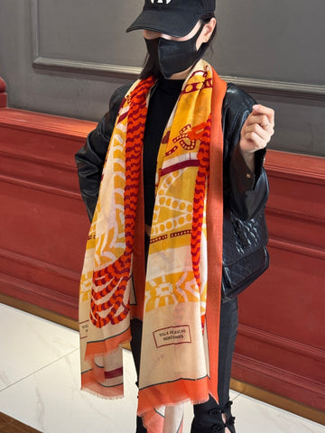 HERMES 25S SCARF 200 IN CASHMERE SILK 730599