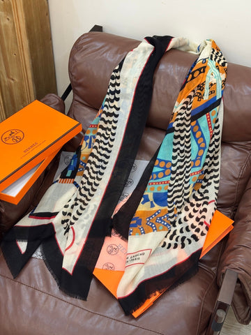 HERMES 25S SCARF 200 IN CASHMERE SILK 730600