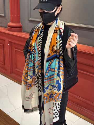 HERMES 25S SCARF 200 IN CASHMERE SILK 730600