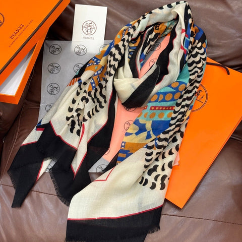 HERMES 25S SCARF 200 IN CASHMERE SILK 730600