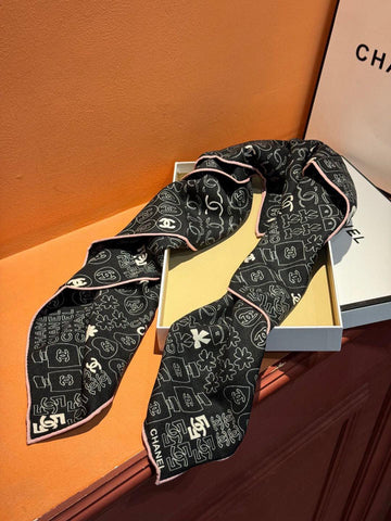 CHANEL 25S SCARF 110 IN CASHMERE SILK 738477